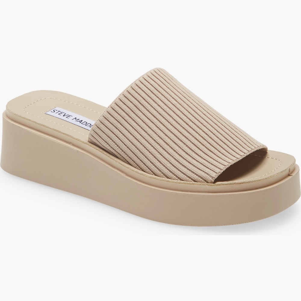 Women’s Steve Madden Beige platform slide sandal